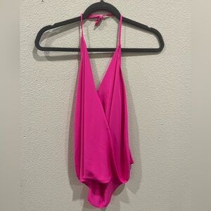 Beautiful hot pink silk halter top